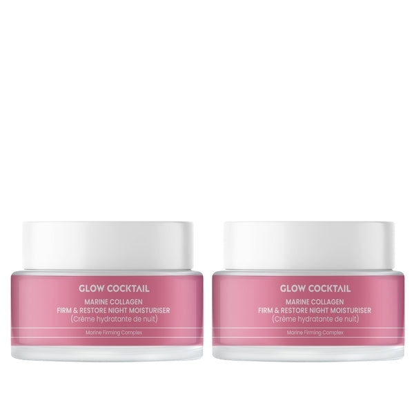 GlowCocktail Marine Collagen Night Moisturiser 2x50ml - British product