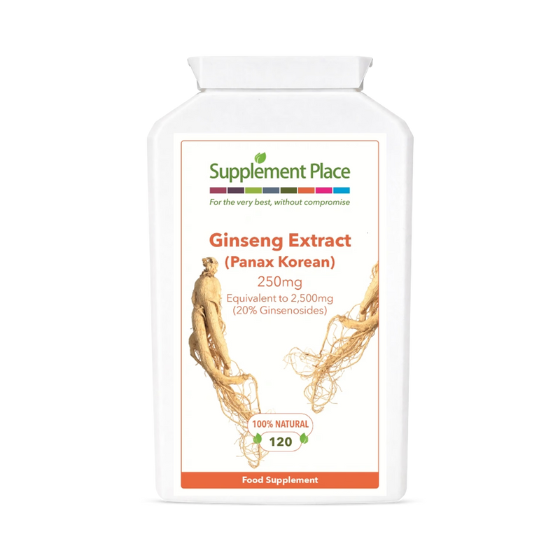 Supplement Place Panax Korean Ginseng 20% ginsenosides 120 capsules, imported from the UK