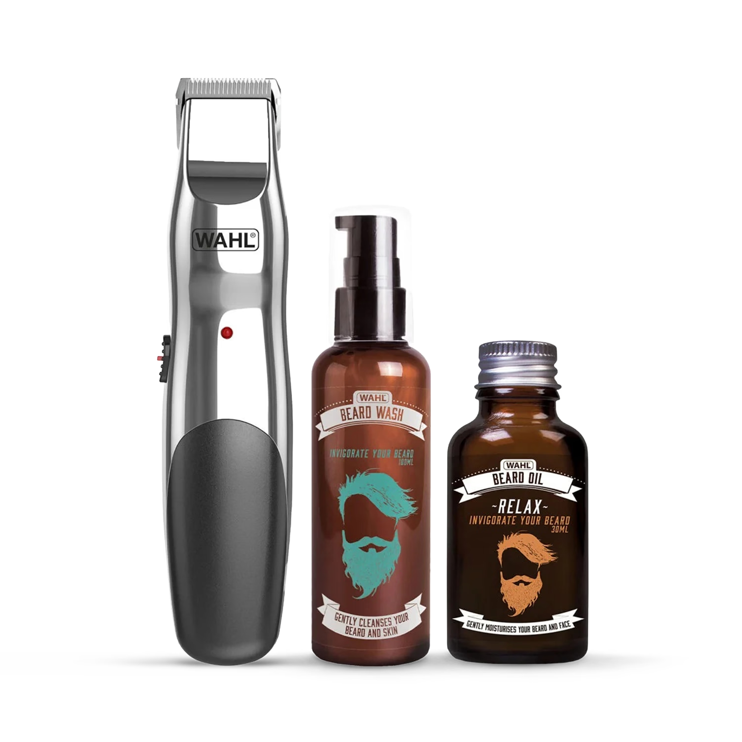 Wahl beard trimmer gift set with oil and wash, UK version