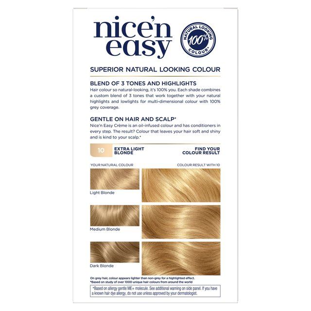 Clairol Nice'n Easy Hair Dye 10 Extra Light Blonde GOODS M&S   