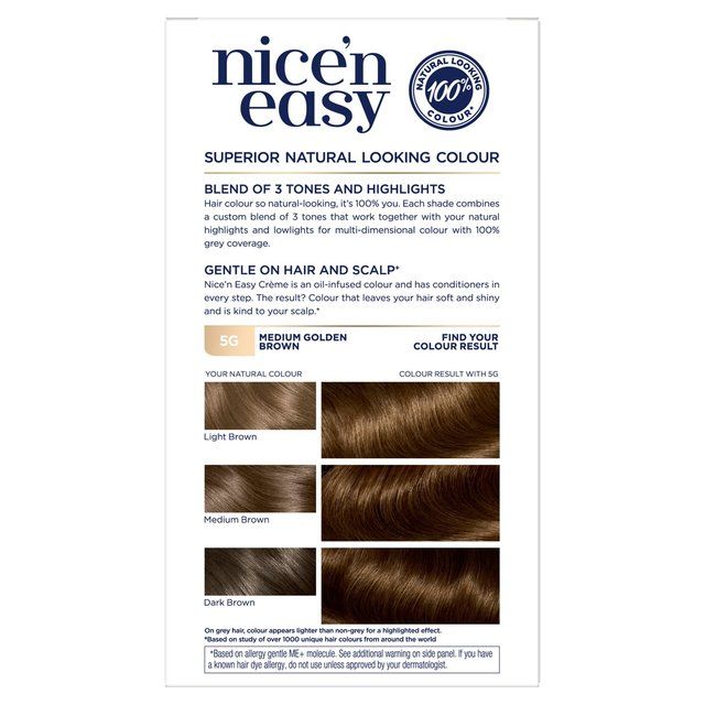 Clairol Nice'n Easy Hair Dye 5G Medium Golden Brown GOODS M&S   