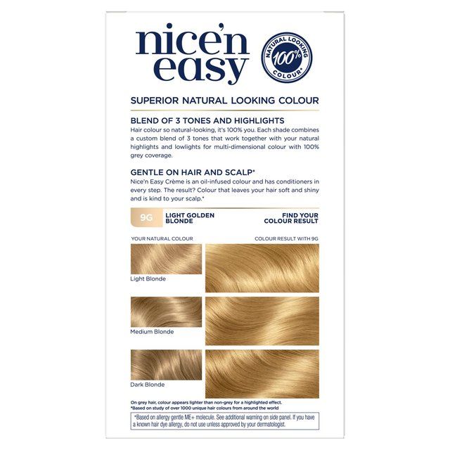 Clairol Nice'n Easy Hair Dye 9G Light Golden Blonde GOODS M&S   