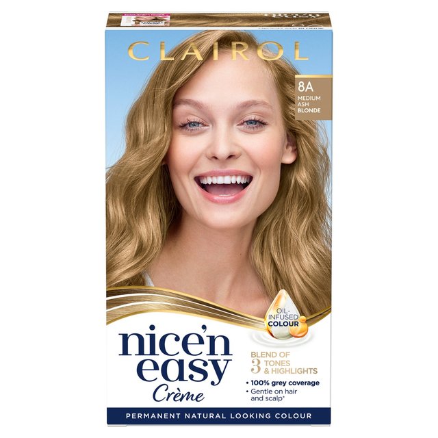 Clairol Nice'n Easy Hair Dye 8A Medium Ash Blonde GOODS M&S   