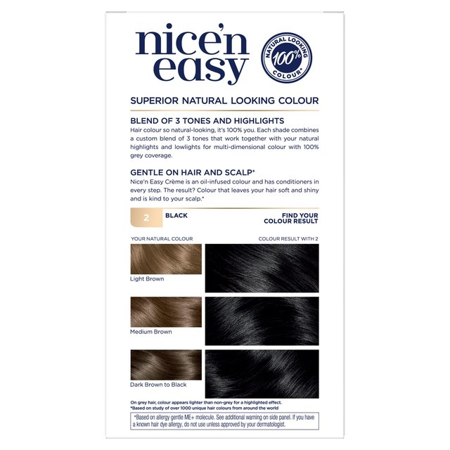 Clairol Nice'n Easy Hair Dye 2 Black GOODS M&S   