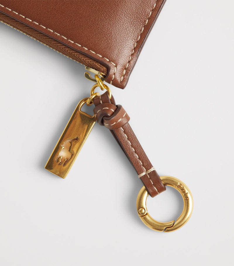 Polo Ralph Lauren leather zipped card holder H7cm x W11.5cm, imported from the UK