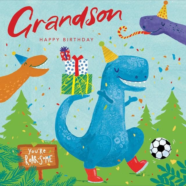 Dinosaur Grandson Birthday Card GOODS M&S   