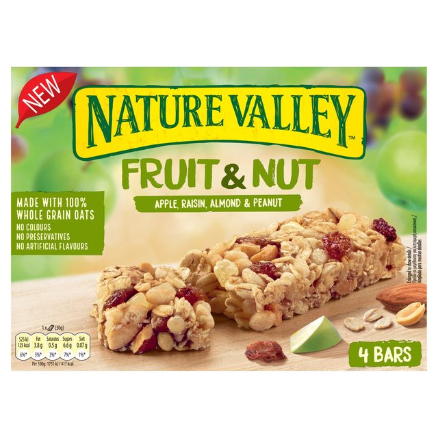 Nature Valley Fruit & Nut Cereal Bars Apple & Almonds   4 x 30g GOODS M&S   