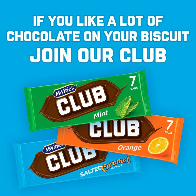 McVitie's Club Salted Caramel Flavour Chocolate Biscuit Bars Multipack   7 x 23g GOODS M&S   