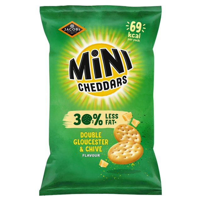 Mini Cheddars 30% Less fat Gloucester & Chive   115g GOODS M&S   