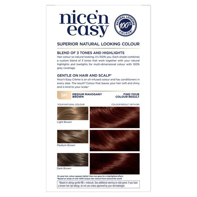 Clairol Nice'n Easy Hair Dye 5M Medium Mahogany Brown GOODS M&S   