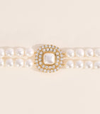 Self-Portrait crystal and faux pearl choker, British brand