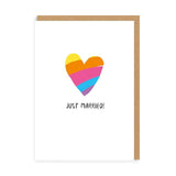 Just Married Rainbow Heart Wedding Card GOODS M&S   