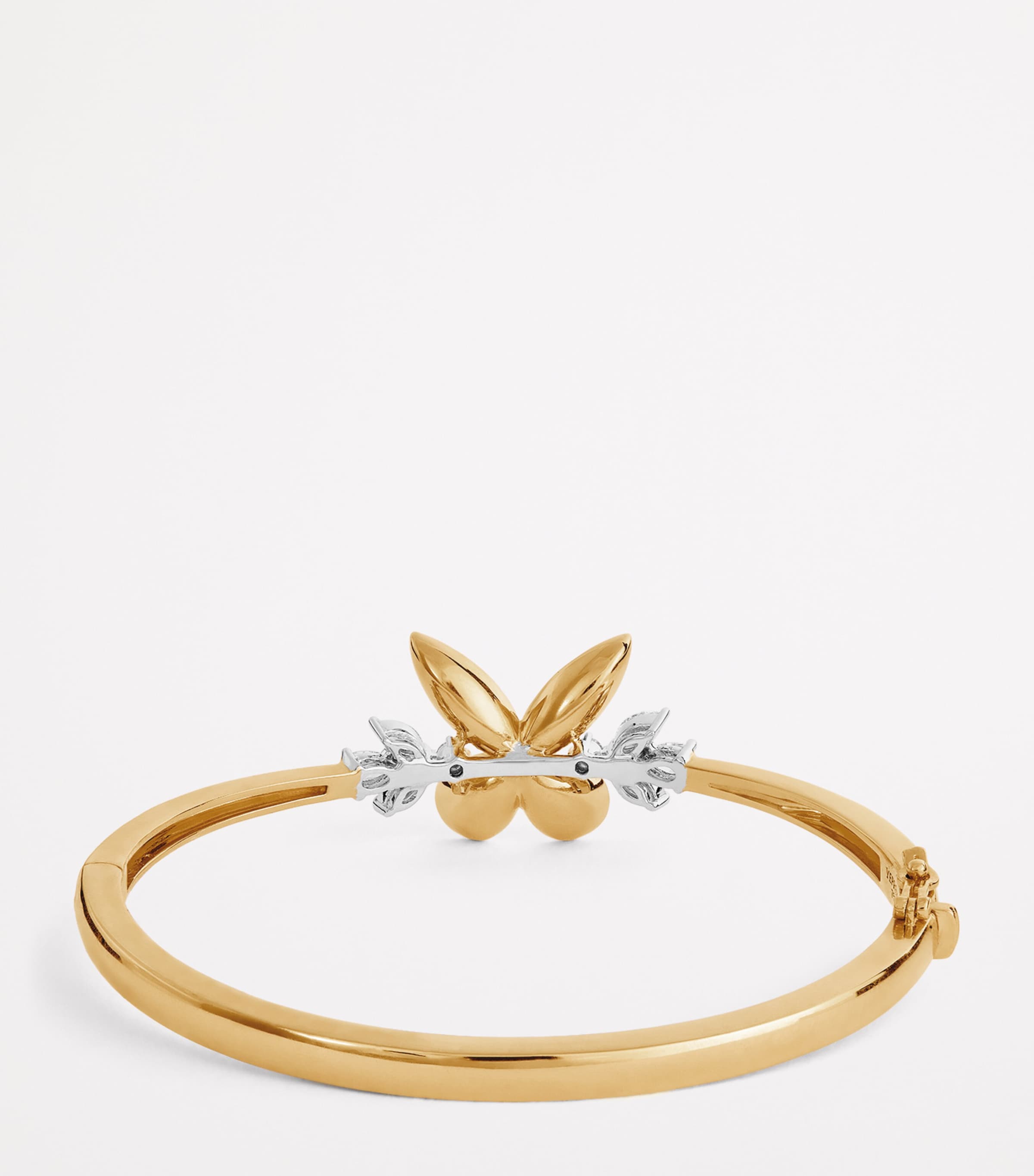 Yeprem yellow gold and diamond butterfly bangle (British brand)