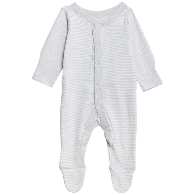 M&S 3 Pack Lion Sleepsuits Silver Grey 0-3 Years GOODS M&S   