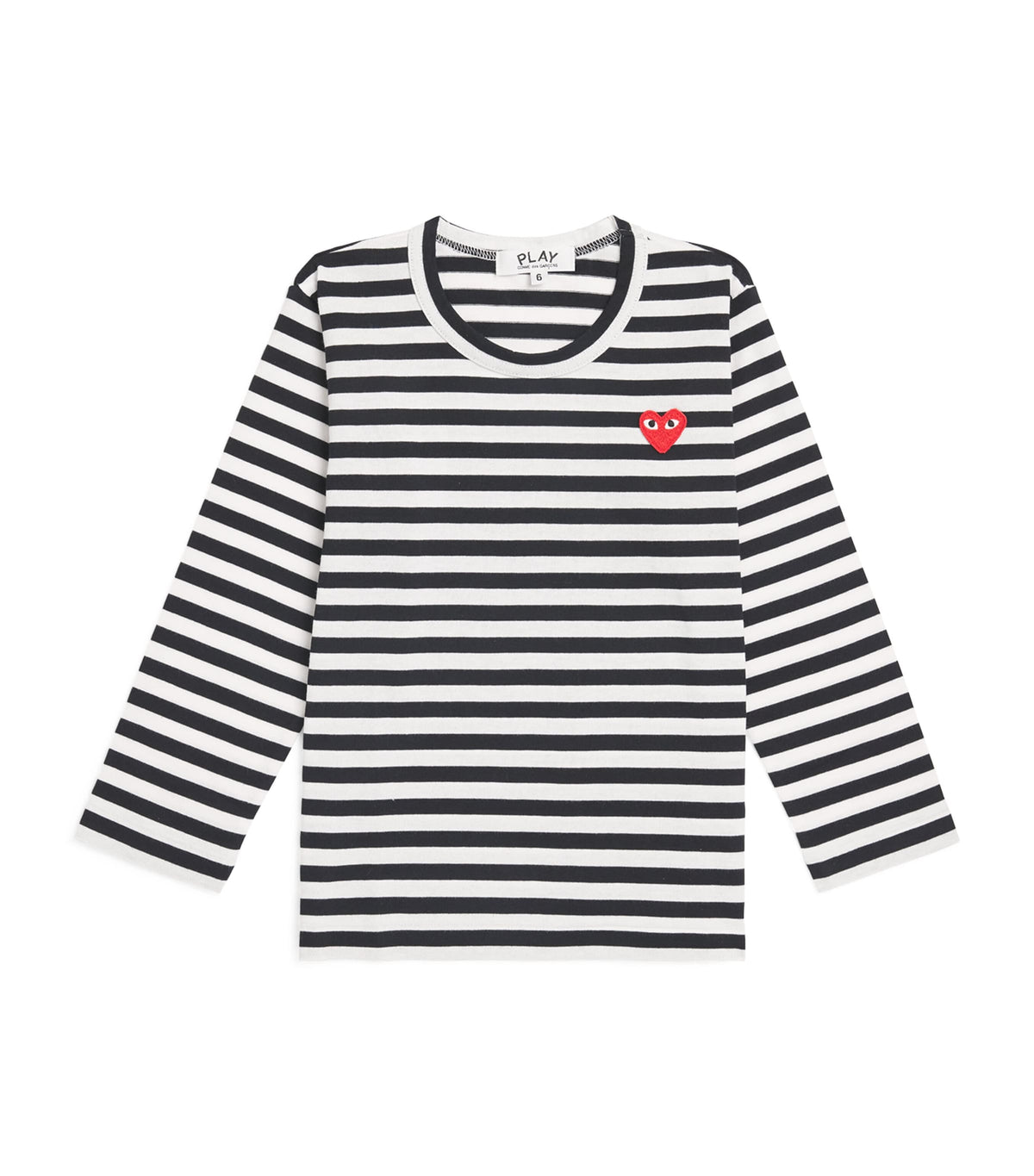 Comme Des Garçons Cotton Stripe Heart Logo T-Shirt (2-6 Years)