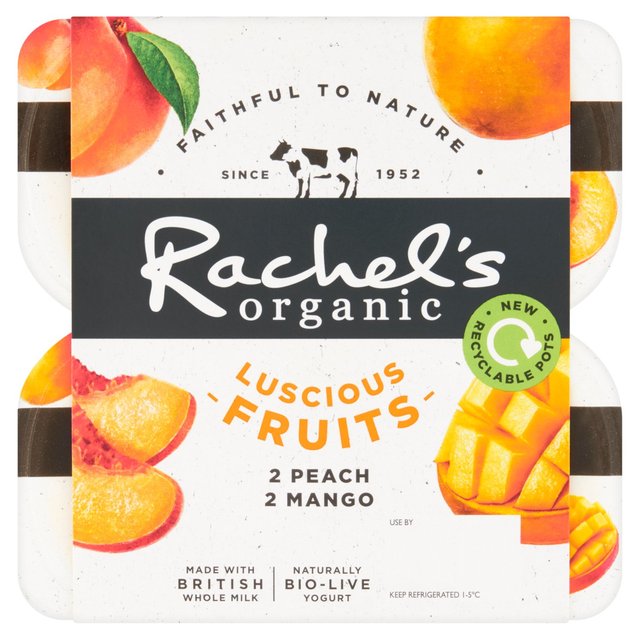 Rachel's Organic Luscious Fruits Peach & Mango   4 x 110g GOODS M&S   