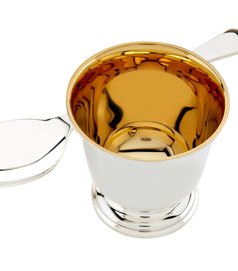 Carrs sterling silver egg cup and spoon set - British product