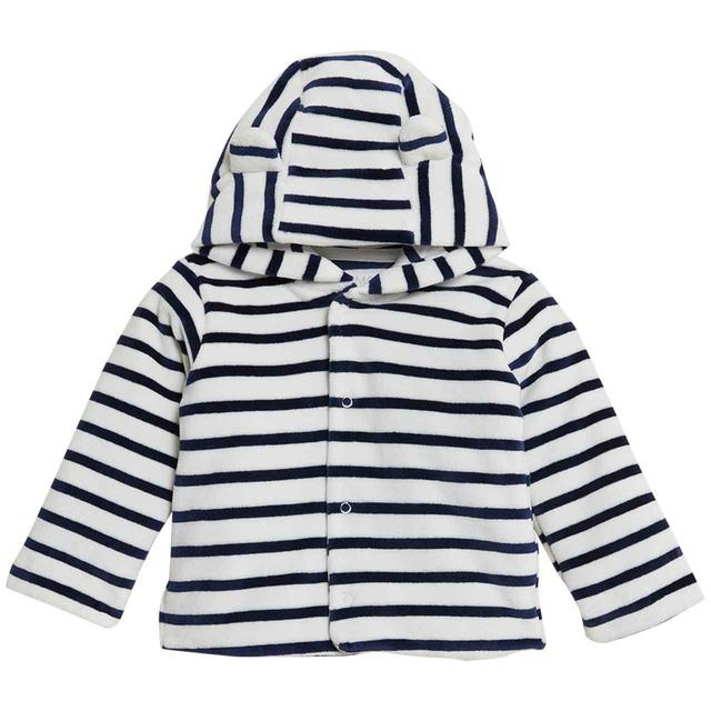 M&S Striped Rib Velour Zip Through Multi 0-3 Years