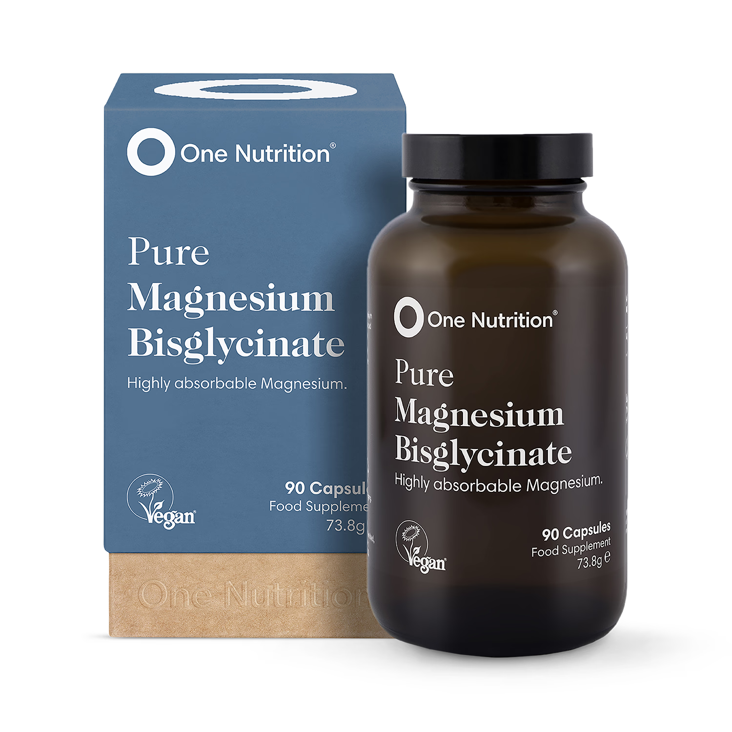 One Nutrition magnesium bisglycinate 90 capsules (British brand)