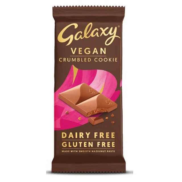 Galaxy Vegan Dairy Free Smooth Crumbled Cookie Chocolate   100g