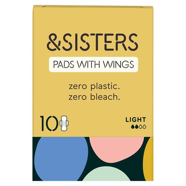 &SISTERS by Mooncup Organic Cotton Light Pads with Wings   10 per pack GOODS M&S   