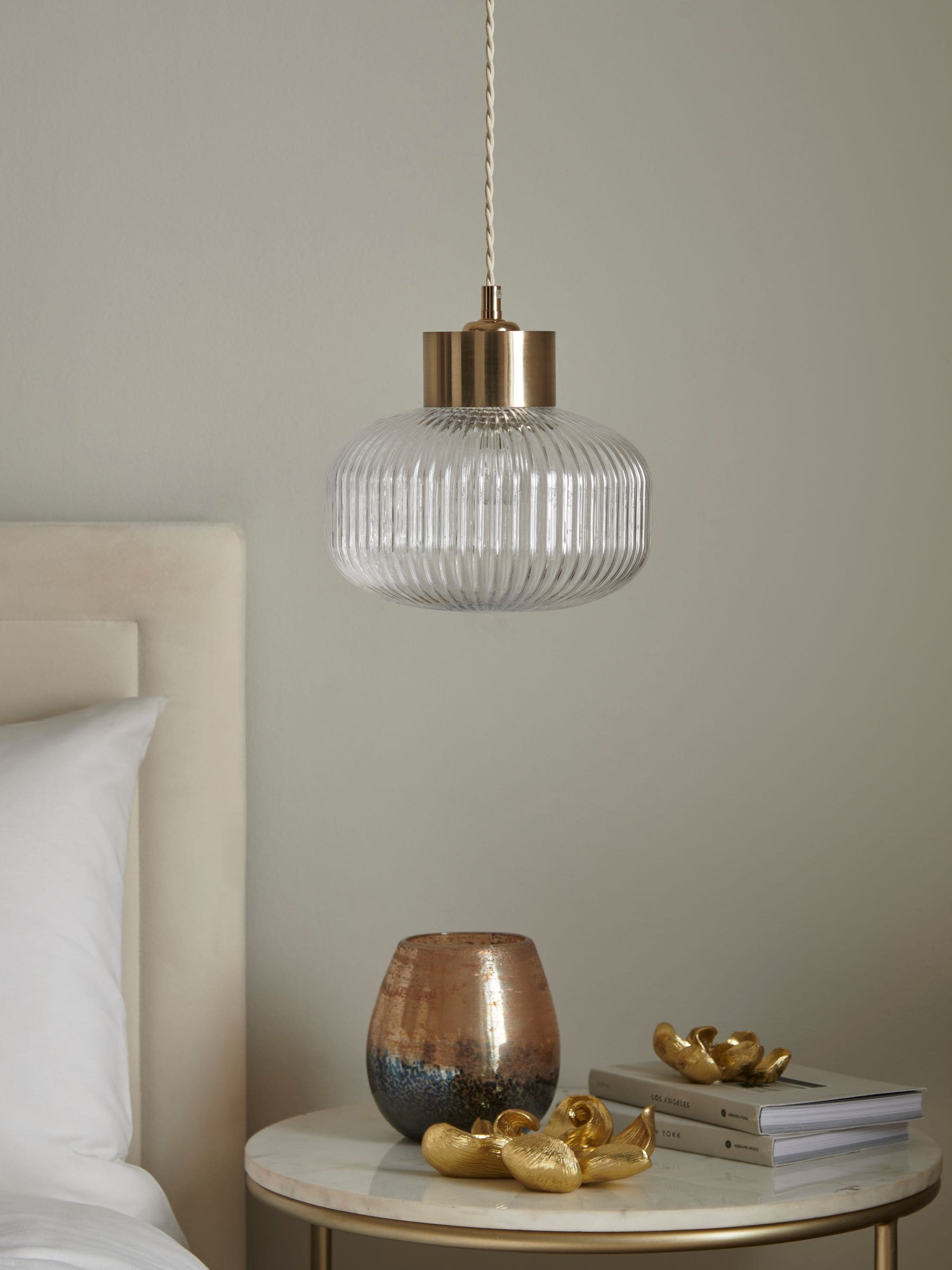 Clear Lexington Easy Fit lamp shade, imported from the UK