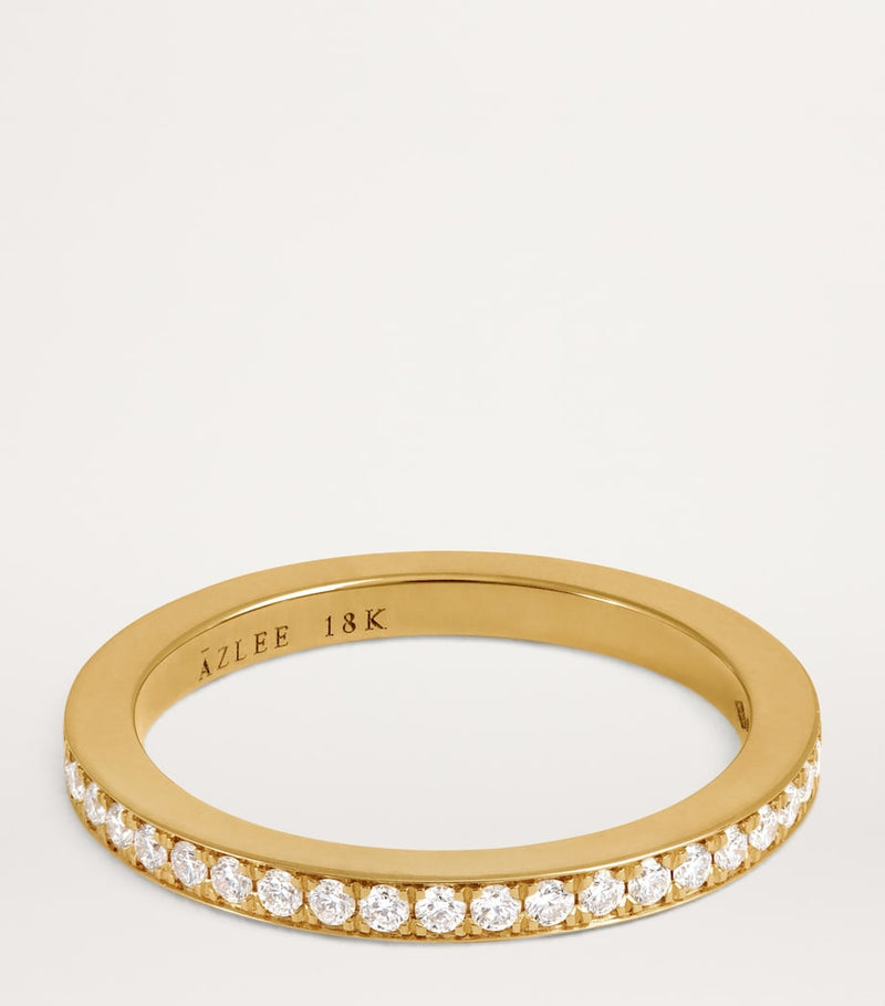 Azlee yellow gold diamond eternity ring, imported from the UK
