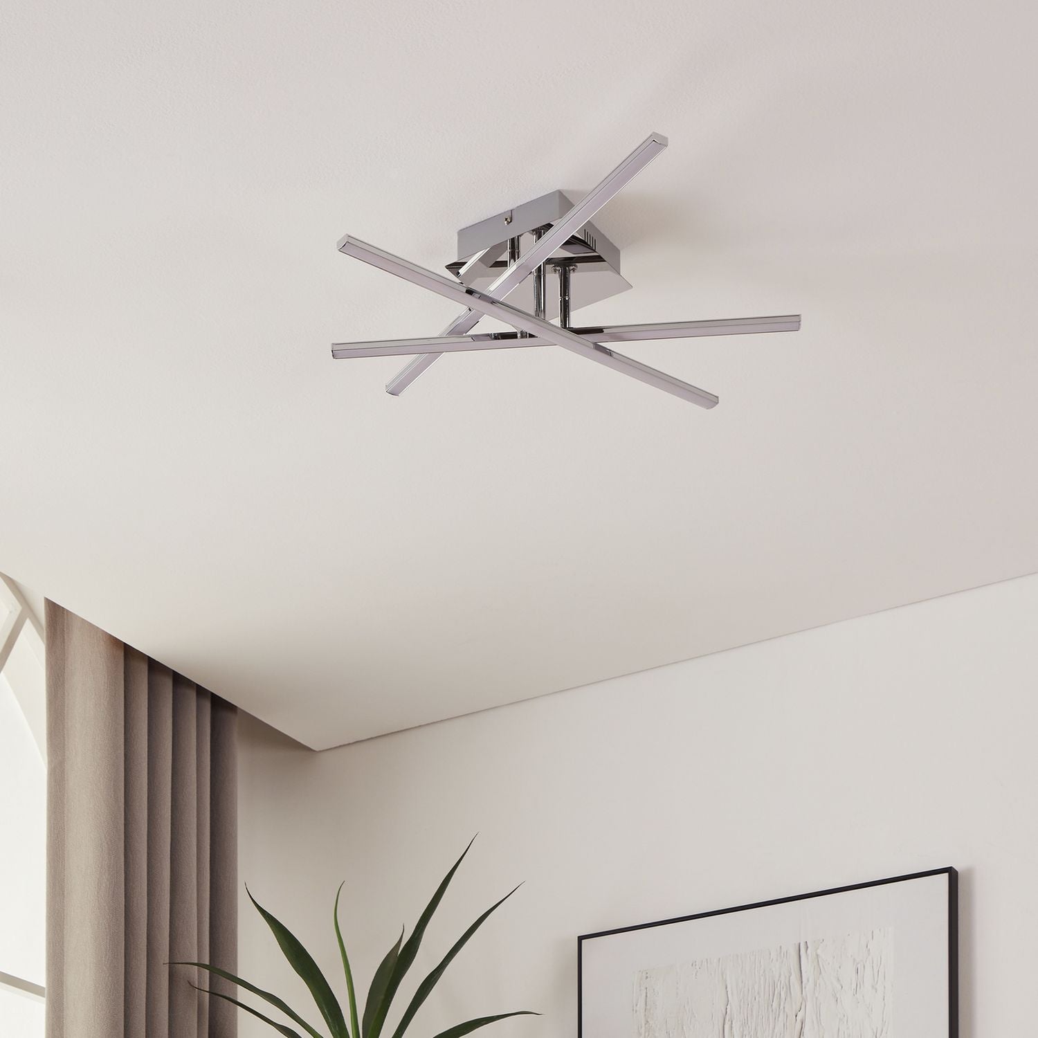 Eglo Lasana LED ceiling light chrome finish, UK version