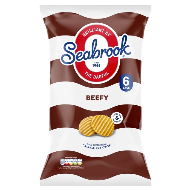 Seabrook Crinkle Cut Beefy Crisps   6 per pack GOODS M&S   