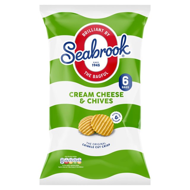 Seabrook Cheese & Chive Crinkle Crisps   6 per pack