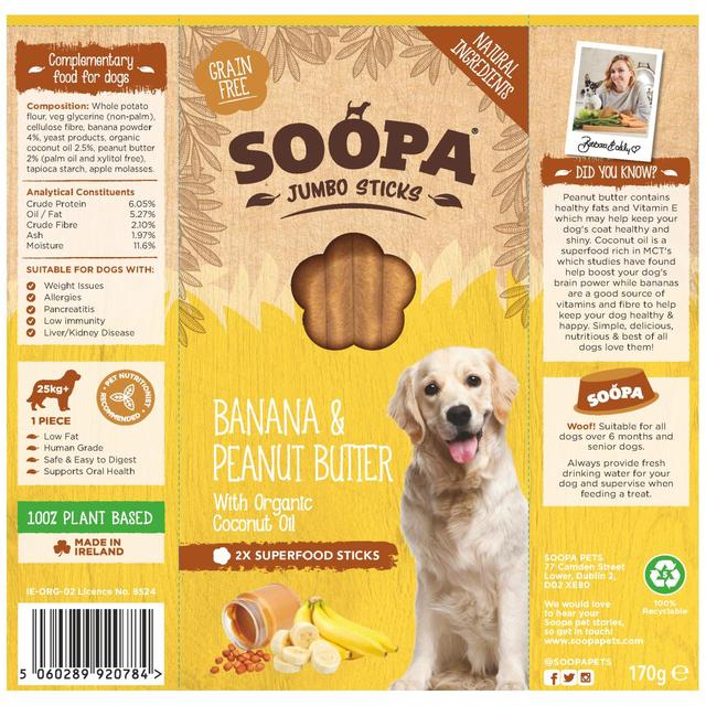 Soopa Banana & Peanut Butter Jumbo Stick   170g GOODS M&S   