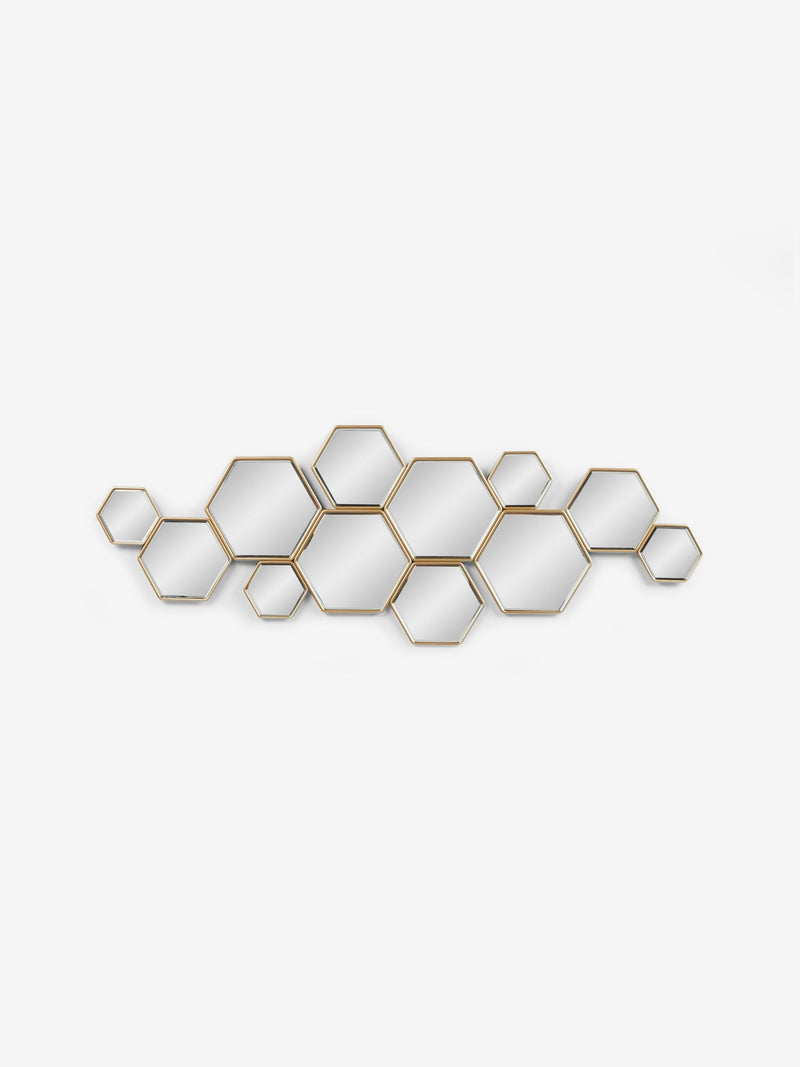 Gold honeycomb decorative wall mirror 152cm x 55.5cm, UK version