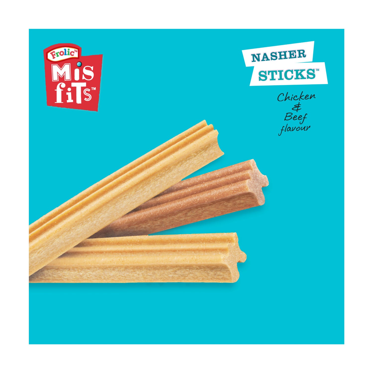 Misfits dog treats with chicken and beef 170g, imported from the UK