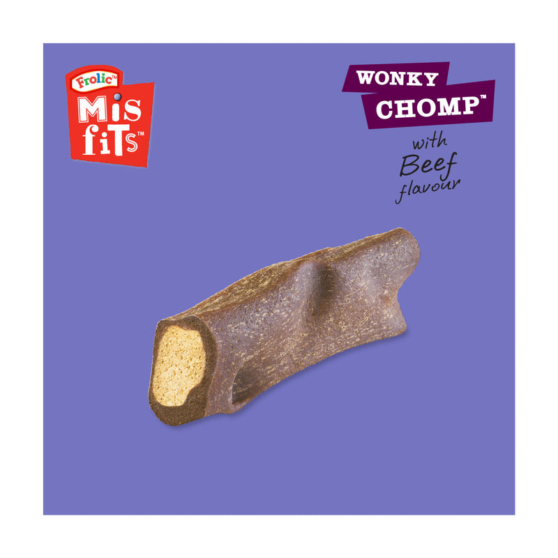 Misfits Wonky Chomp beef dog chews 170g, imported from the UK