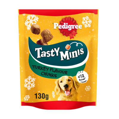 Pedigree Tasty Minis dog treats chewy cubes with turkey 130g (British brand)