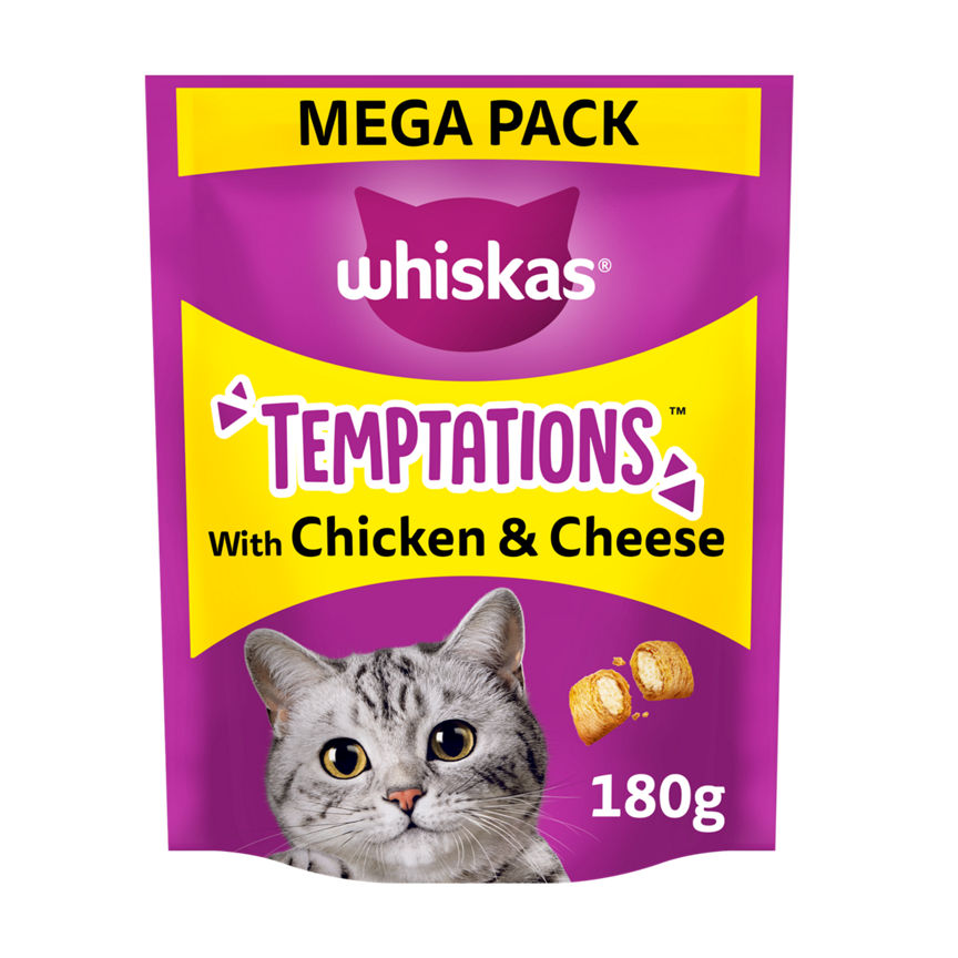 Whiskas Temptations Adult Cat Treats with Chicken & Cheese GOODS ASDA   