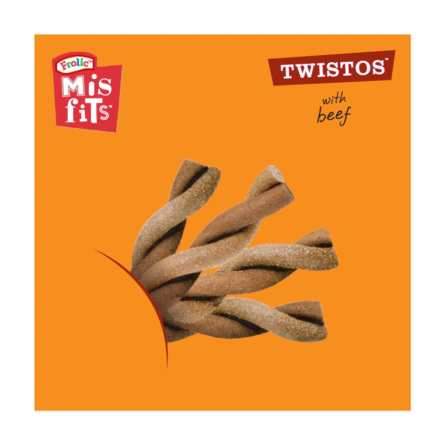 Misfits Twistos Beef Dog Treats 105g, imported from the UK