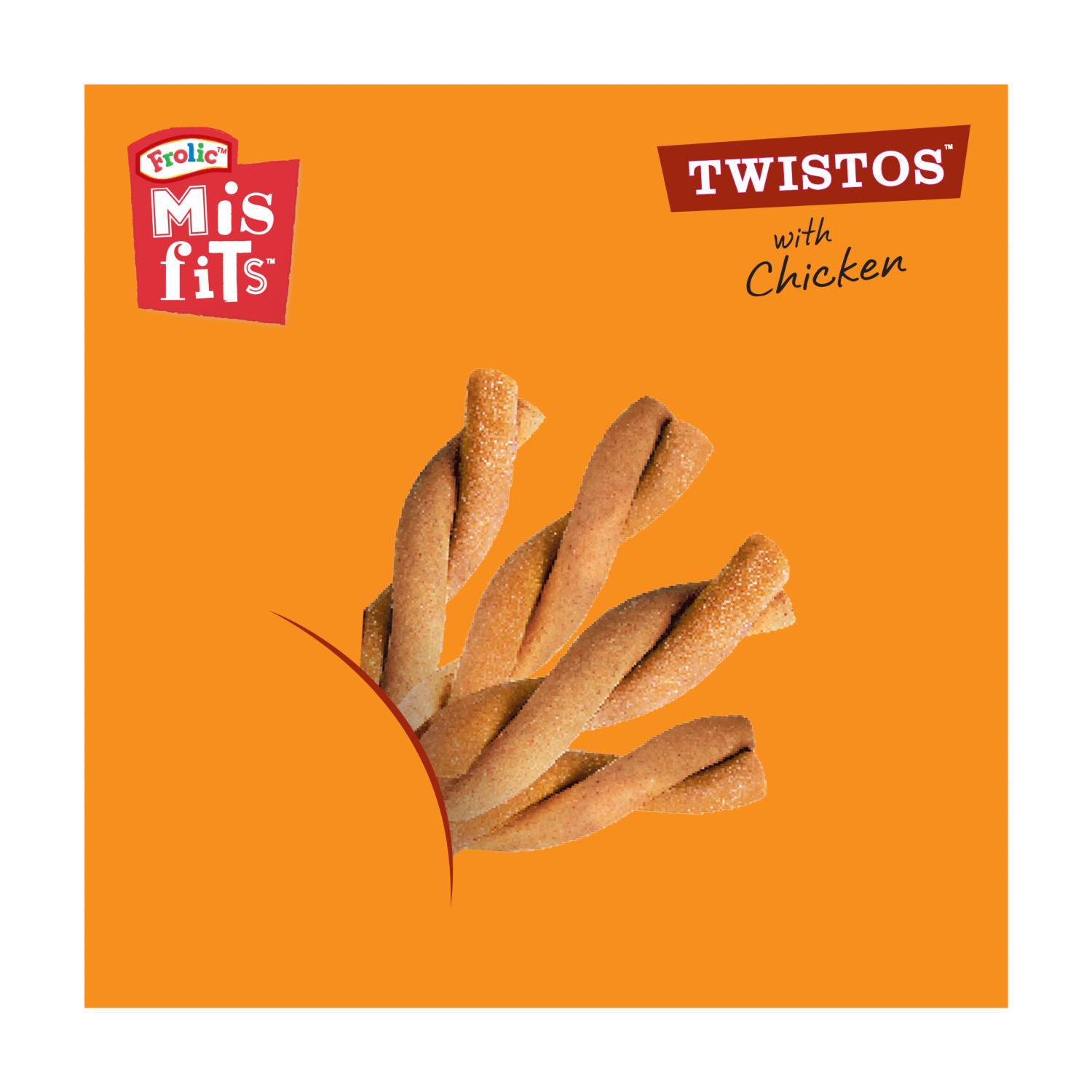 Misfits Twistos dog treats with chicken 105g, imported from the UK