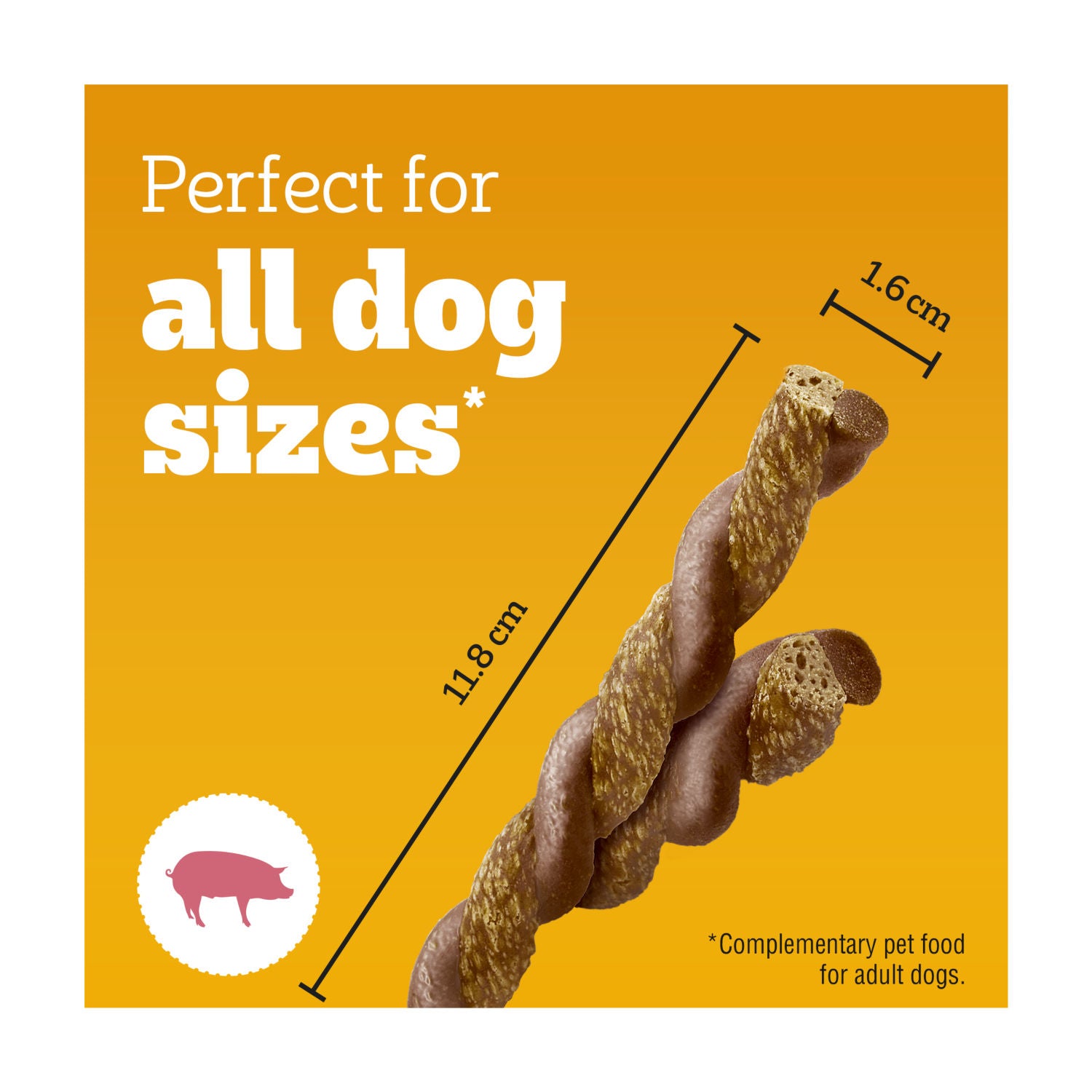 Pedigree bacon and chicken dog treats 123g, imported from the UK