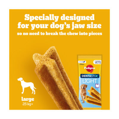Pedigree DENTASTIX Light dental chews for large dogs 4 sticks, imported from the UK