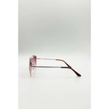 SVNX aviator style sunglasses gold pink - British product