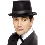 Smiffys flocked topper costume hat black felt, UK version