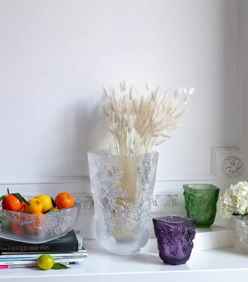 Lalique peonies crystal bowl 26cm, UK version
