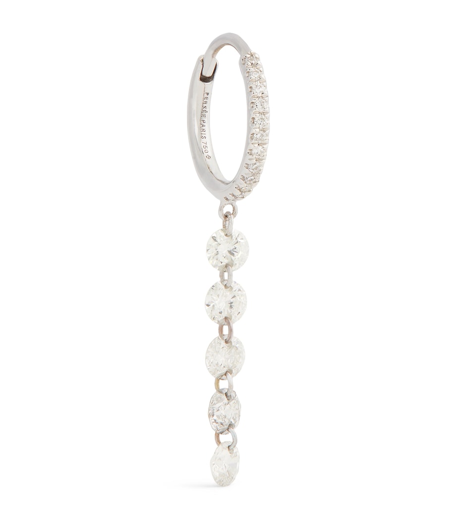 Persée white gold diamond hoop earring, imported from the UK