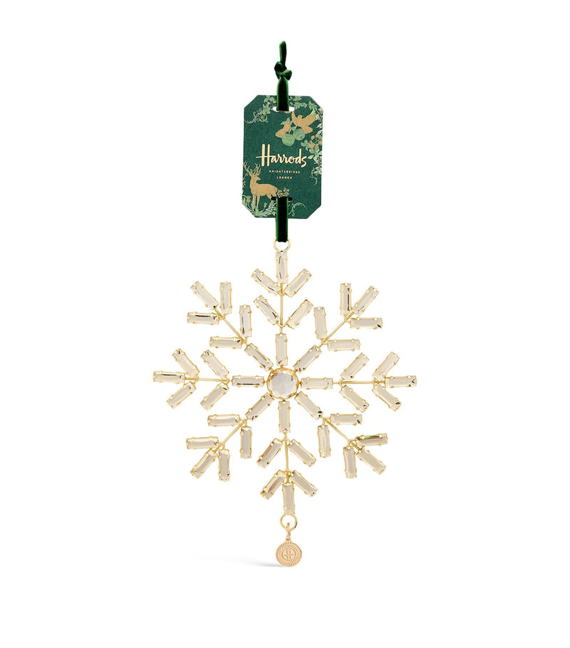 Harrods embellished snowflake tree decoration with crystals (British brand)