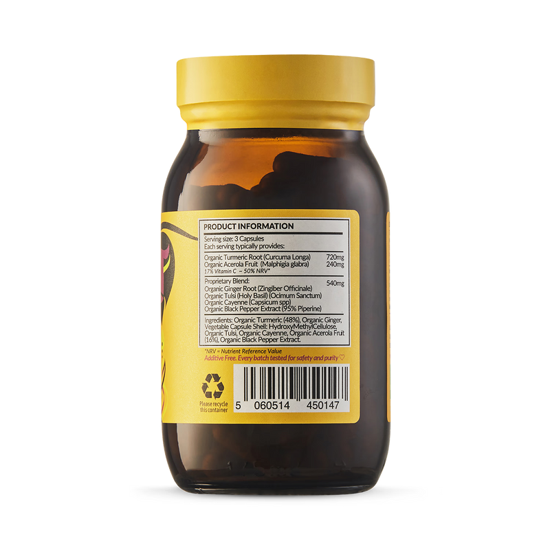 Taka Turmeric organic immune support 90 capsules, imported from the UK