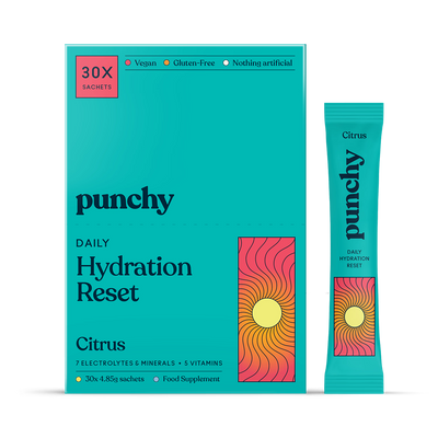 Holland & Barrett Punchy Daily Hydration Reset Citrus 30 Sachets- Buy online at McGrocer