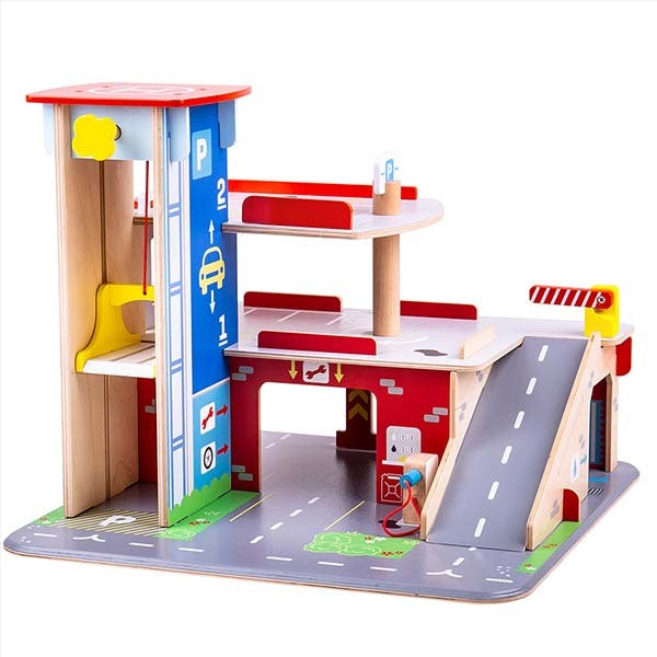 Bigjigs Toys Wooden Park and Play Garage Playset GOODS Superdrug   