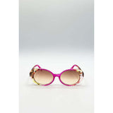 SVNX floral pink oval sunglasses UV 400 (British brand)