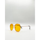 SVNX oversized aviator sunglasses with yellow lenses - British product